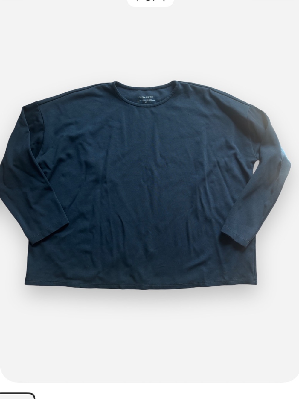 Eileen Fisher Navy Long-Sleeve Crew Neck Tee